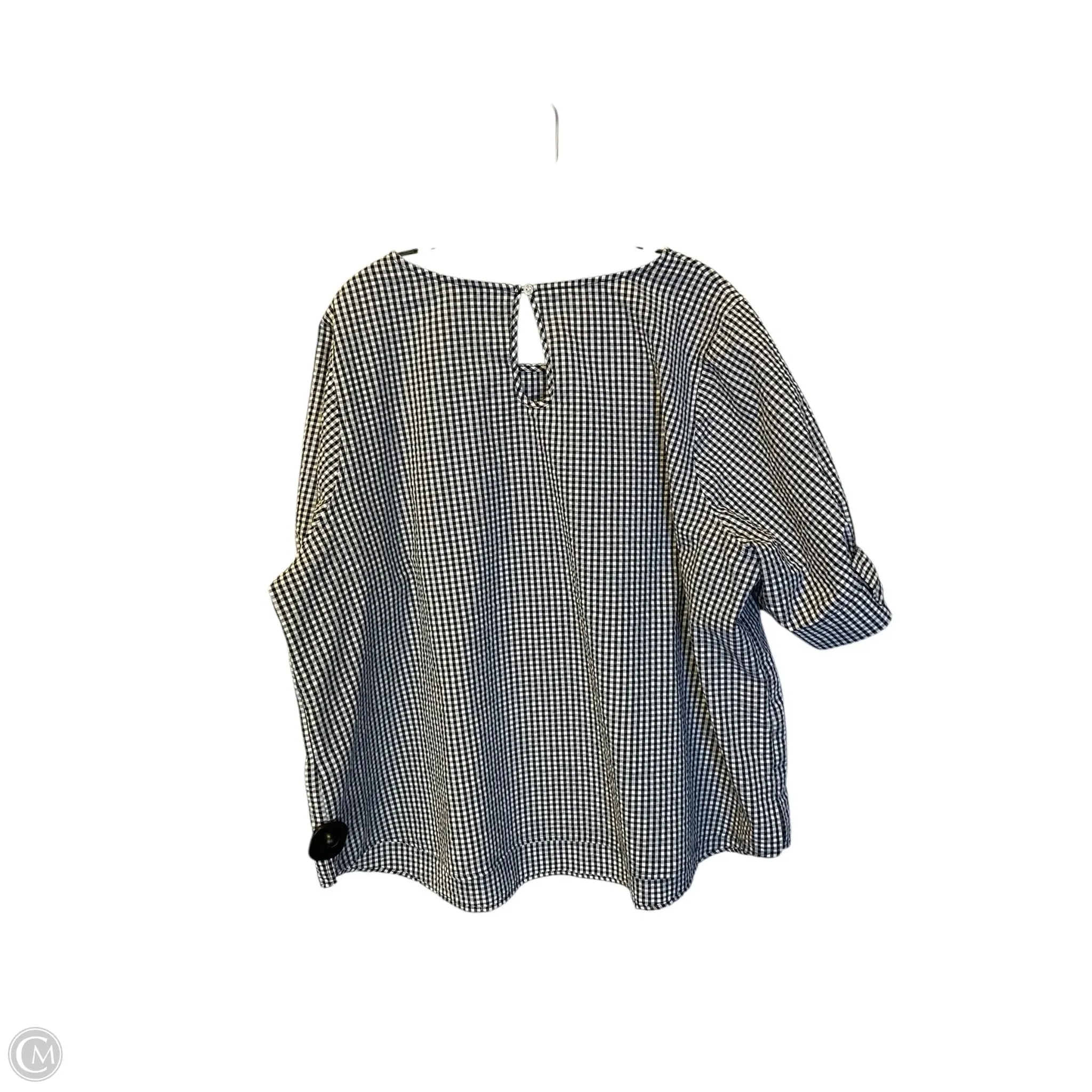 Top Short Sleeve By Crown And Ivy In Blue & White, Size: 3x
