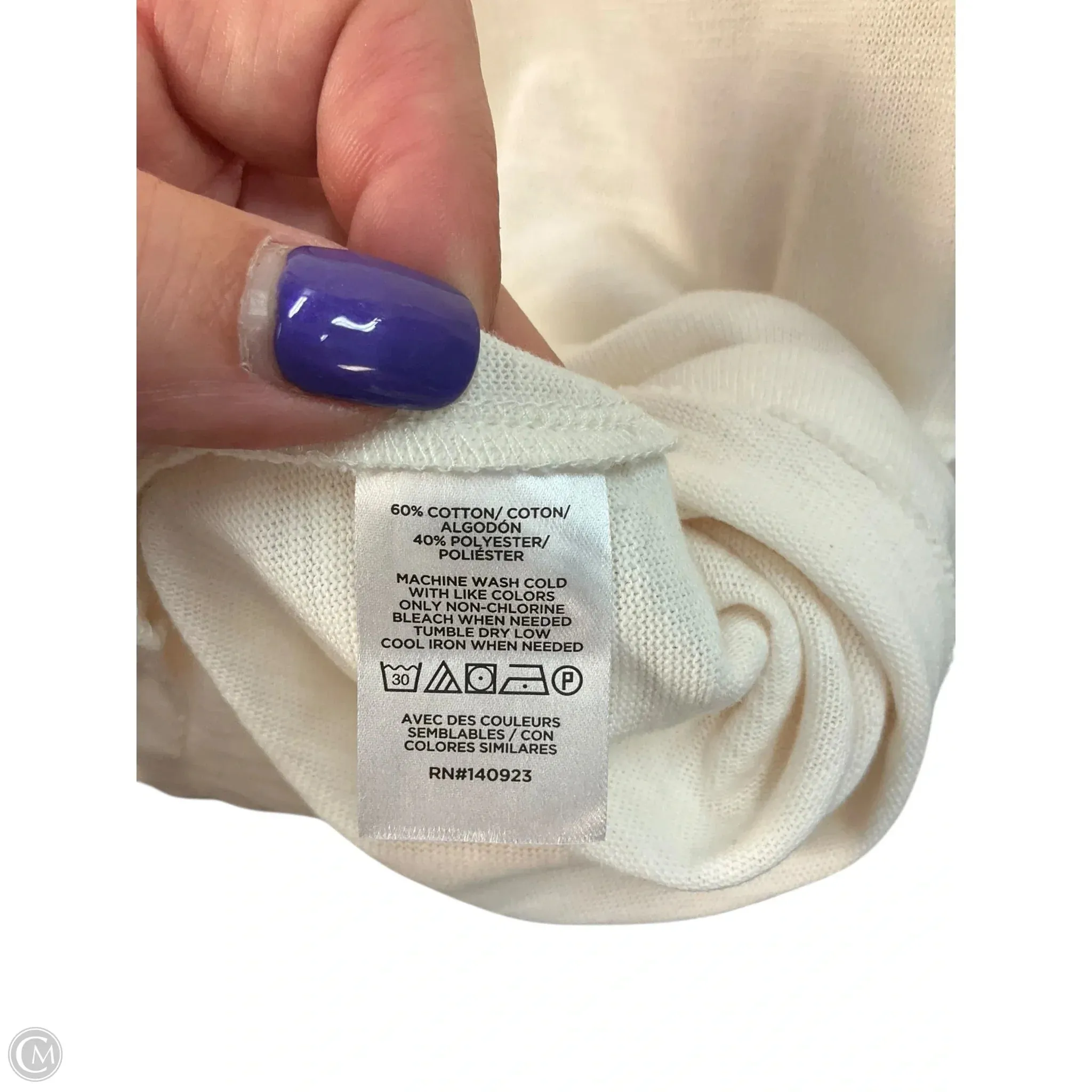 Top Short Sleeve By Loft In Cream, Size: S