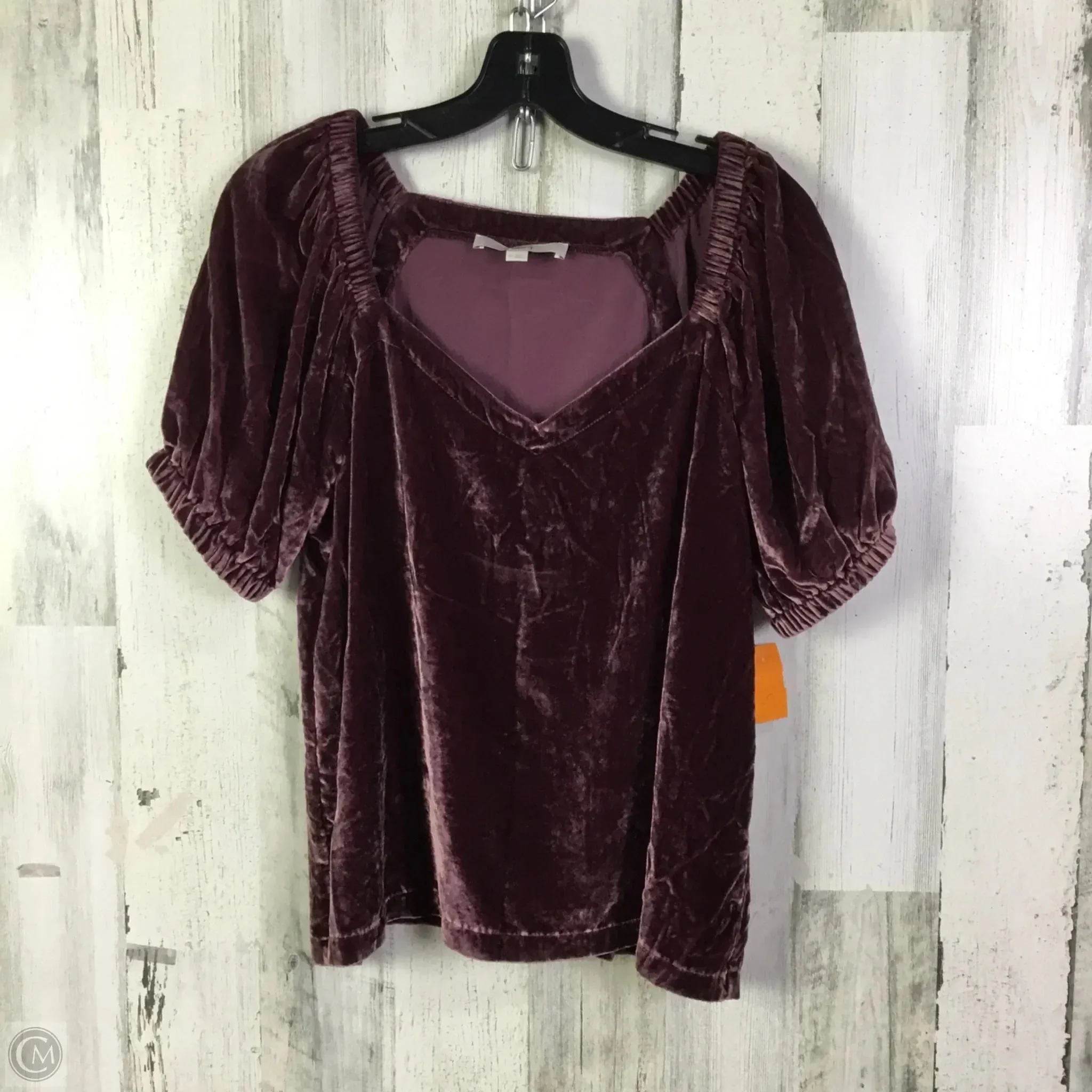 Top Short Sleeve By Loft In Mauve, Size: M