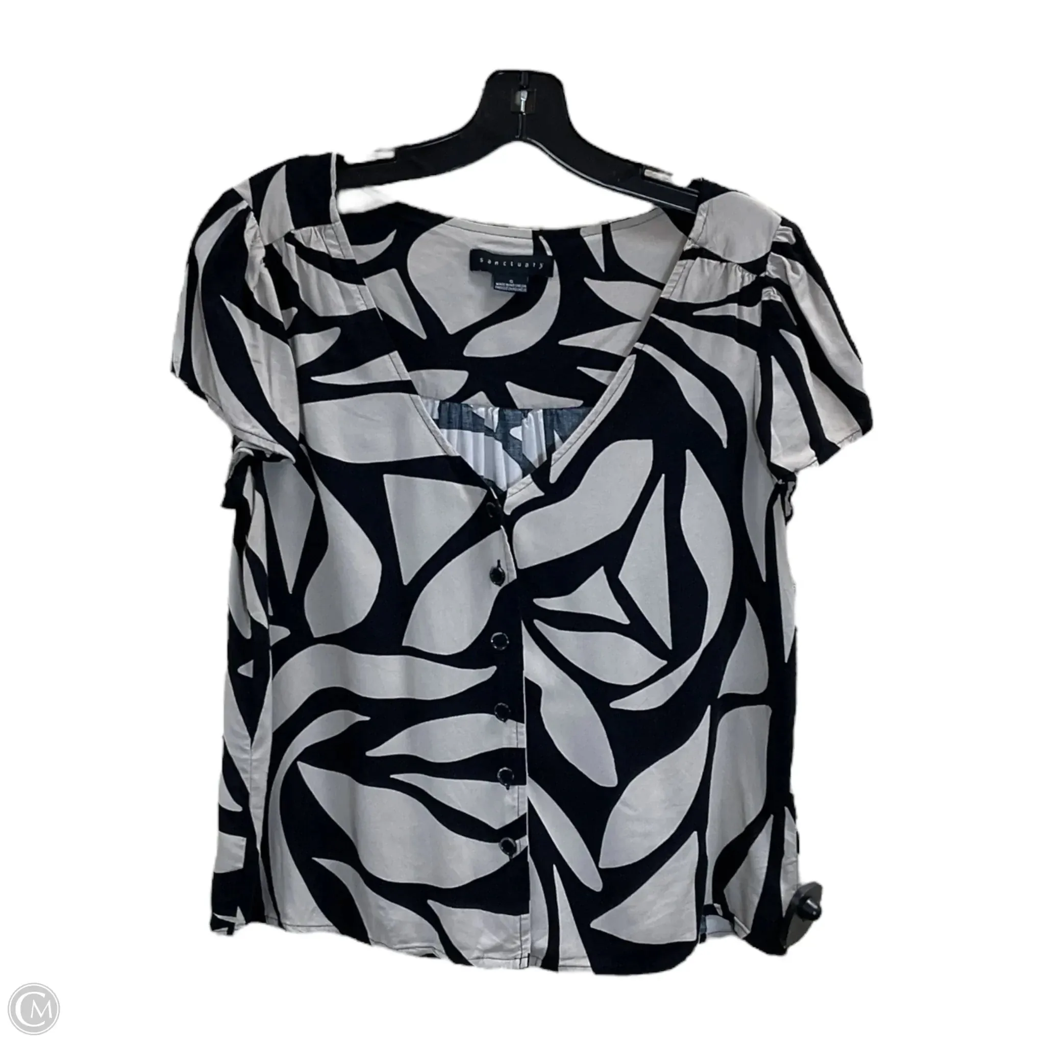 Top Short Sleeve By Sanctuary In Black & Tan, Size: S