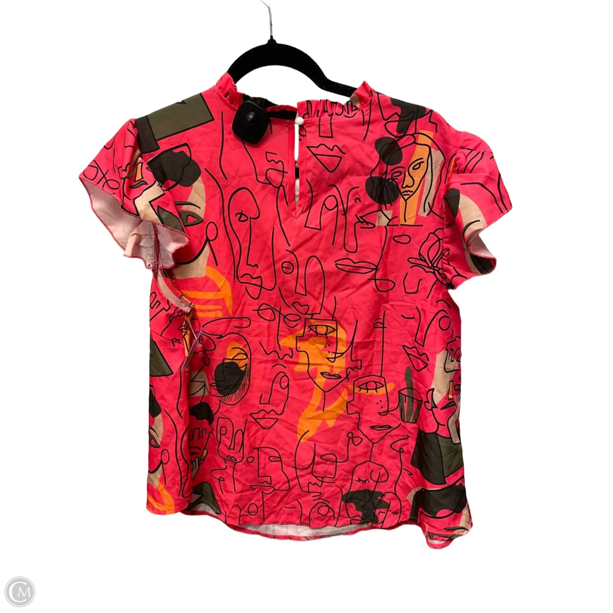 Top Short Sleeve By Shein In Pink, Size: 1x
