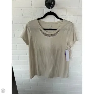 Top Short Sleeve By St Johns Bay In Tan, Size: L