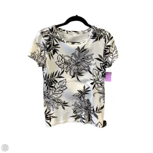 Top Short Sleeve By Talbots In Grey & White, Size: Sp