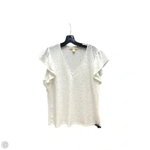 Top Short Sleeve Designer By Michael Kors Collection In White, Size: L