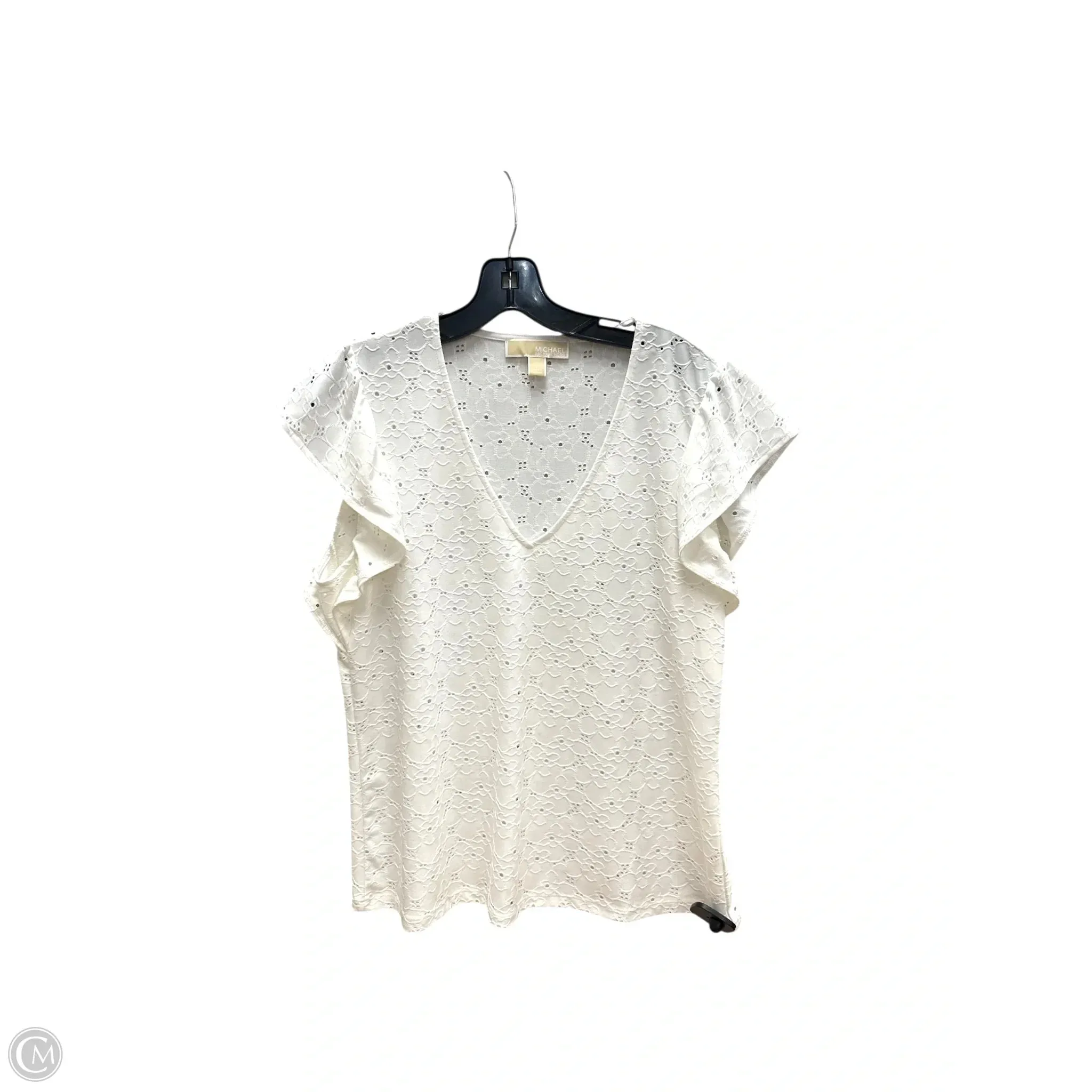 Top Short Sleeve Designer By Michael Kors Collection In White, Size: L