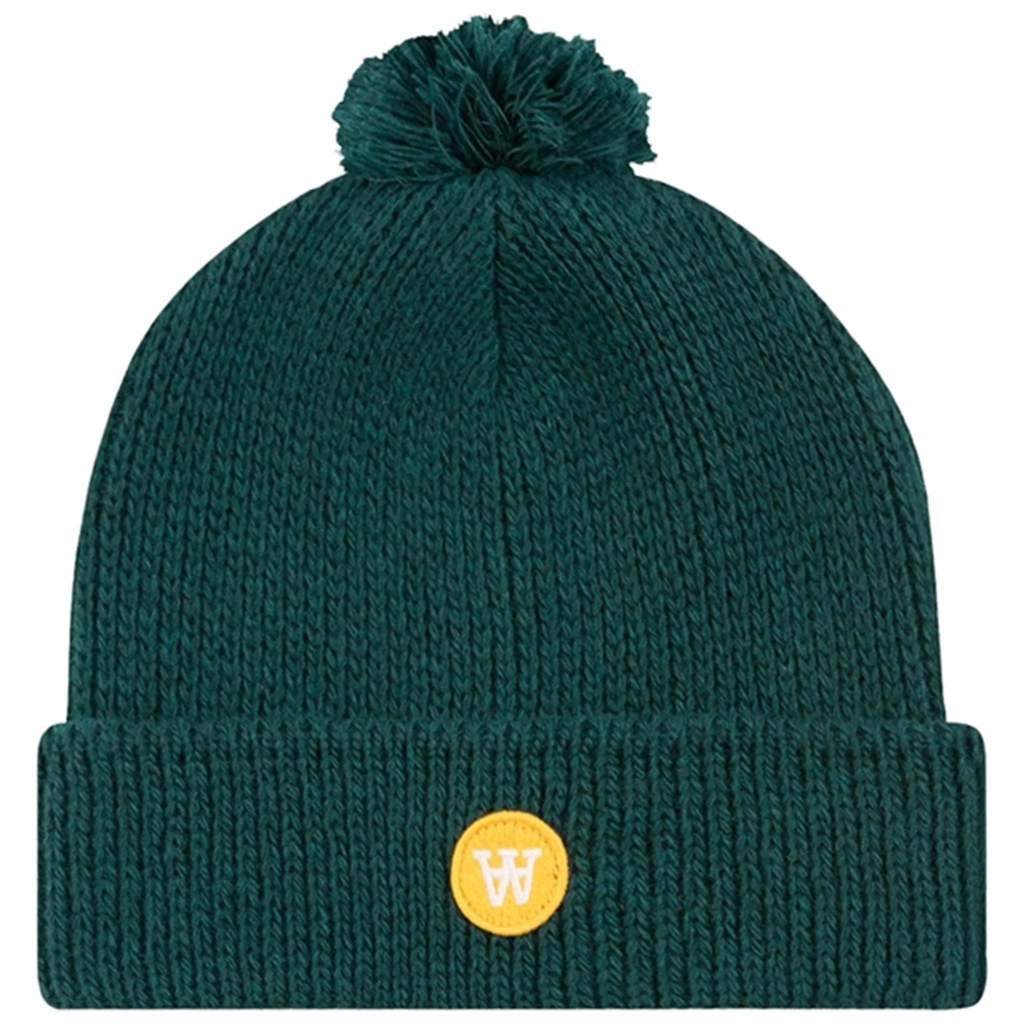 Wood Wood Kai AA Kids Pom Pom Jacquard Beanie Forest Green